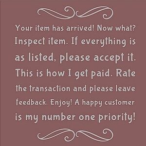 If You Are Happy With Your Item, Please Leave Feedback! ⭐️⭐️⭐️⭐️⭐️